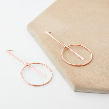 Long Drop Knotted Hoop And Bar Earrings, 3 of 6