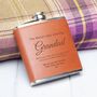 Personalised Brown Leather Hip Flask And Funnel, thumbnail 1 of 3