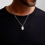Men's Small Howlite Dog Tag Locket Silver, thumbnail 2 of 7