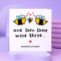 'And Then There Were Three' New Baby Card, thumbnail 2 of 2