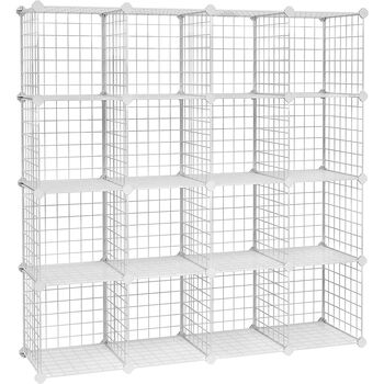 16 Cube Metal Storage Organiser Modular Shelving Grids, 7 of 10