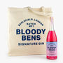 Bloody Bens 70cl Pink Gin And Mallorca Beach Bag, thumbnail 3 of 3