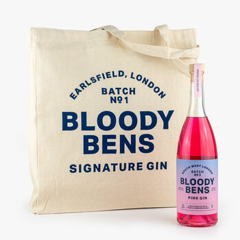 Bloody Bens 70cl Pink Gin And Mallorca Beach Bag, 3 of 3