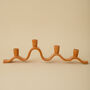 Handmade Orange Wavy Ceramic Candelabra For Four Candles, thumbnail 3 of 9