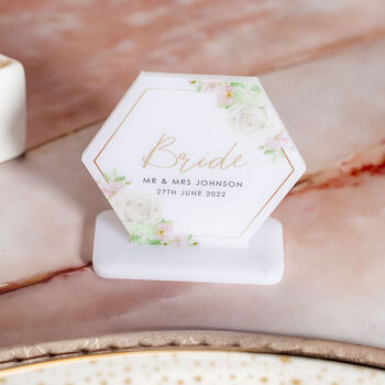 Floral Hexagon Freestanding Place Setting Decorations, 3 of 3
