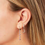 Ellica Pink Silver Droplet Huggie Earrings, thumbnail 2 of 2