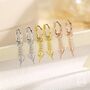 Sterling Silver Lavender Huggie Hoop Earrings, thumbnail 4 of 11