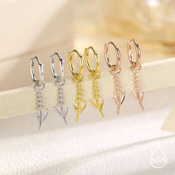 Sterling Silver Lavender Huggie Hoop Earrings, 4 of 11