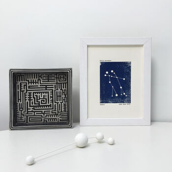 Personalised Gemini Constellation Woodblock Print, 3 of 5