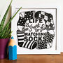 Life Is Too Short To Wear Matching Socks Linocut Print, thumbnail 1 of 2