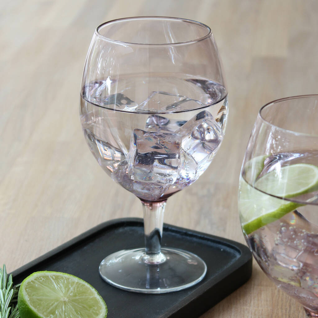 Two Dusky Pink Gin Glasses By Marquis & Dawe