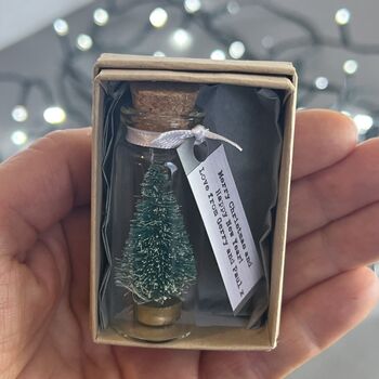 Personalised Miniature Christmas Tree In A Glass Bottle Keepsake, 10 of 11