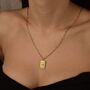 Vintage Textured Square Necklace 18 K Gold Plated, thumbnail 1 of 5