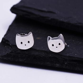 Cute Kitty Cat Stud Earrings, 4 of 10
