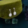 Genuine Fresh Water Pearl Drop Earrings Sterling Silver, thumbnail 1 of 12