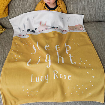 'Sleep Tight' Personalised Blanket For Child Or Baby, 2 of 7