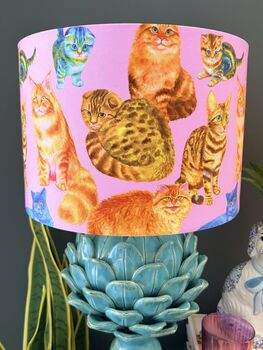Crazy Cat Lady Designer Cats Lampshade, 4 of 10