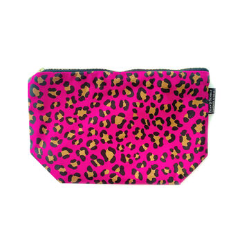Pink Leopard Print Large Washable Cosmetic Bag, 11 of 12