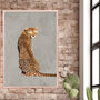 Custom Personalised Cheetah Wearing Glasses Art Print, thumbnail 1 of 5