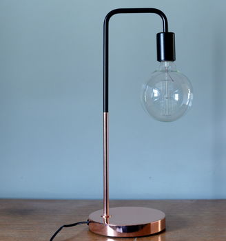 Black And Copper Slim Desk Lamp, 3 of 3