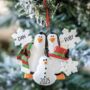 Personalised Christmas Penguin Family Decoration, thumbnail 1 of 2