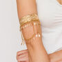 Bohemian Gold Plated Feather Upper Arm Cuff, thumbnail 1 of 8