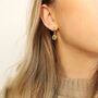 Crystal Eye Charm Huggie Hoop Earrings In Gold Plating, thumbnail 7 of 12
