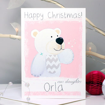 Personalised Arctic Polar Bear Christmas Card, 5 of 6