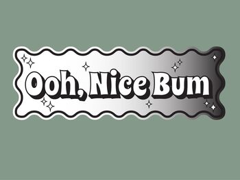 Wavy Edge Nice Bum Mirror Sign, 7 of 11