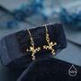 Sterling Silver Tiny Frog Drop Hook Earrings, thumbnail 7 of 11