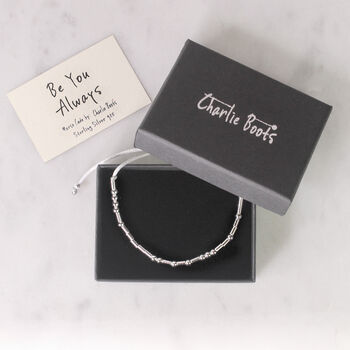 Sterling Silver 'Be You Always' Morse Code Bracelet, 3 of 7