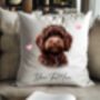 Personalised Chocolate Cockapoo Hearts Cushion Cover Gift, thumbnail 2 of 2