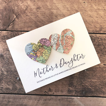 Personalised Map Hearts Mother's Day Card, 9 of 10