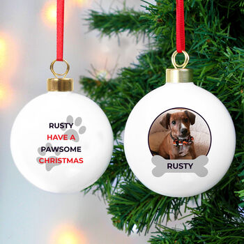 Personalised Pet Christmas Bauble Dog Xmas Tree Ornament With Photo, 2 of 4