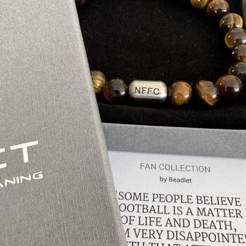 Men's Nottingham Forest Football Fan Tiger's Eye Bracelet, 5 of 6