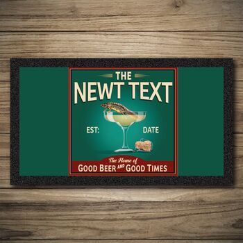 Personalised Bar Runner And Coasters Pickled Newt, 2 of 8