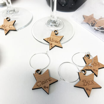 Personalised Five Star Wine Glass Charms, 6 of 8