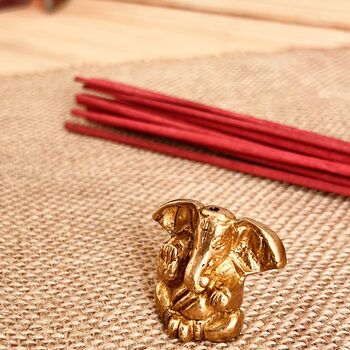 Mini Brass Ganesha Incense Stick Holder, 7 of 10