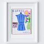 Coffee Barista Art Print Watercolour Collage Poster, thumbnail 2 of 2