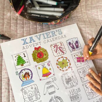 Personalised Colouring In Advent Calendar, 3 of 3
