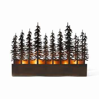 Five Tealight Holder In Vintage Look Forest Design, 3 of 4