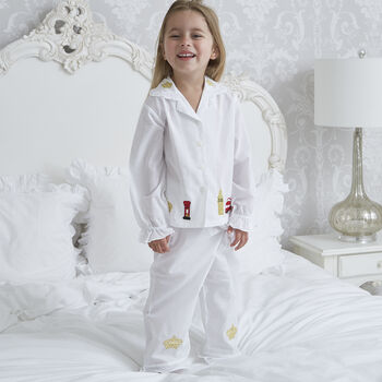 Personalised Girls Cotton London Long Sleeve Pyjama, 2 of 3