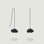 Hana Minimalist Earrings In Black, thumbnail 1 of 4