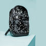 Natural Cowhide Leather Backpack In Black And Silver, thumbnail 1 of 8