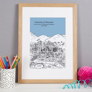 Personalised Worcester Graduation Gift Print, 9 of 9