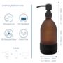 Matte Amber Glass Soap Dispensers Black Set Of Two, thumbnail 4 of 5