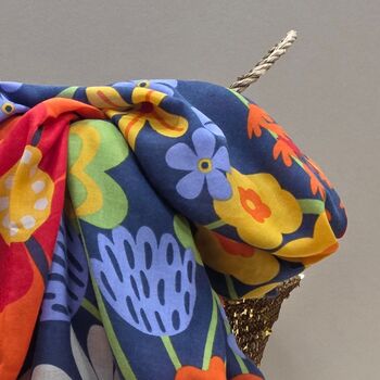 Bold Nordic Flower Meadow Print Scarf, 2 of 4