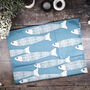 'Ocean Shoal' Grey Blue Pure Cotton Tea Towel, thumbnail 7 of 12