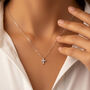 Gold Or Silver Women’s Dainty Pavé Cross Necklace, Christmas Jewellery Gift For Her, thumbnail 3 of 7