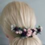 Burgundy And Blush Pink Flower Hair Comb, thumbnail 3 of 6